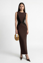 Платье с кружевной вставкой