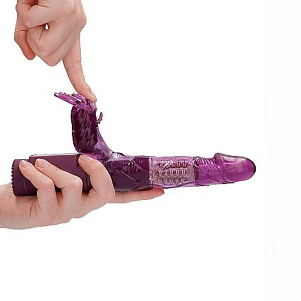 Вибратор с клиторальным стимулятором в форме жука Rotating Beetle, фиолетовый (Цвет: фиолетовый)