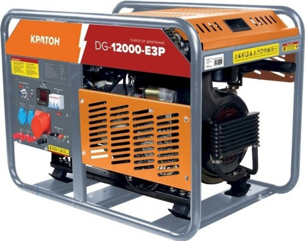 Электростанция дизельная с воздушным охлаждением КРАТОН DG-12000-E3P открытая 3 08 02 015