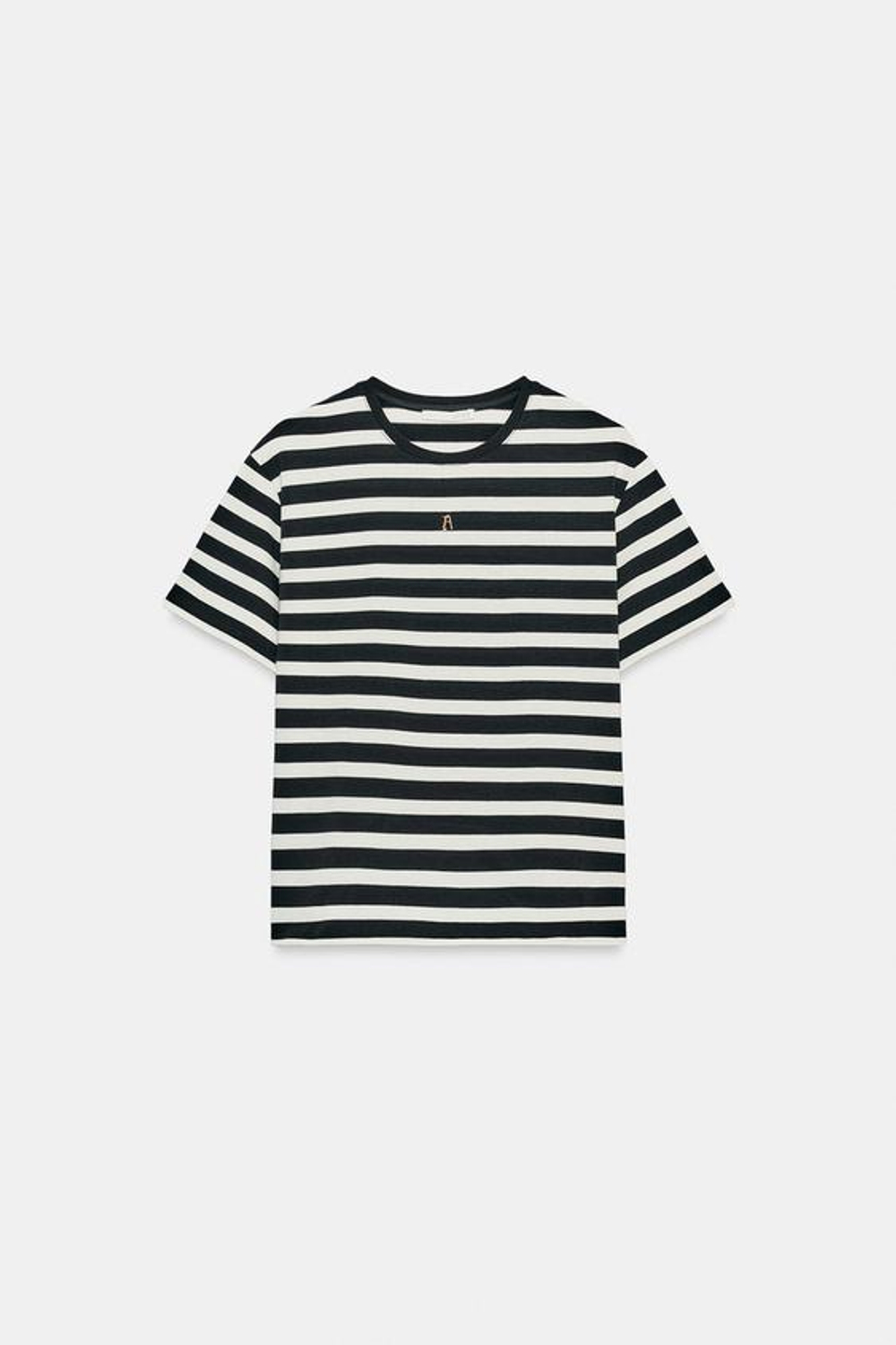 ZARA ФУТБОЛКА В ПОЛОСКУ ZA, МОРСКОЙ СИНИЙ
