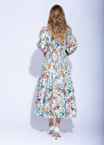 Женское летнее платье миди с цветочным принтом