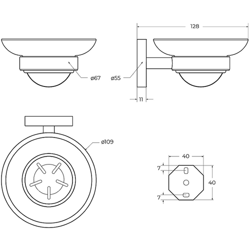 Мыльница Cezares Relax RELAX-SODS-01 Хром