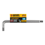 Вороток Г-образный, 200*50 мм, квадрат 3/8", CrV, матовый хром Denzel