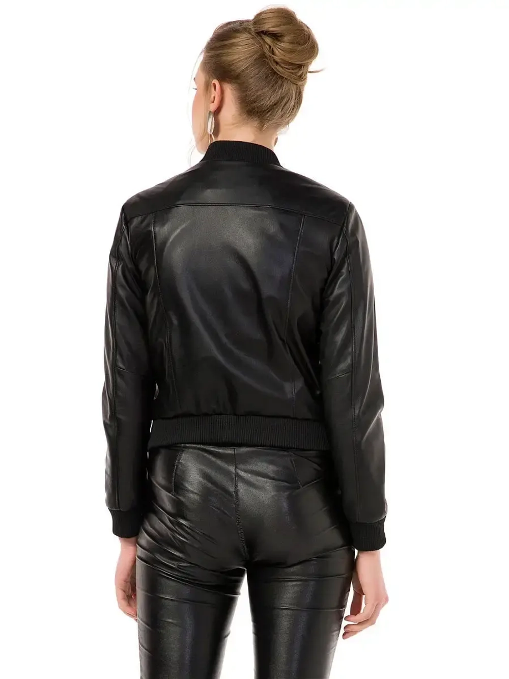 Куртка женская кожаная бомбер женский натуральный Турция