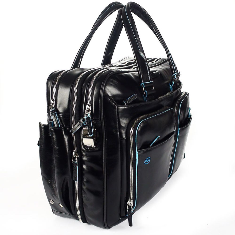 Сумка мужская Piquadro Blue Square черная телячья кожа (CA2765B2/N) 4