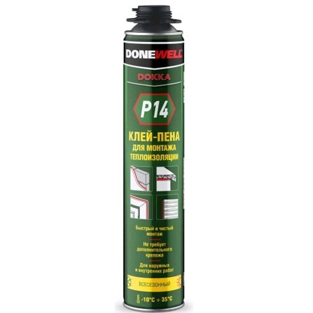 Пена-клей DONEWELL &#39;&#39;P14&#39;&#39;  д/теплоизоляц.плит профи всесезон. 700г / DPP10UAPS