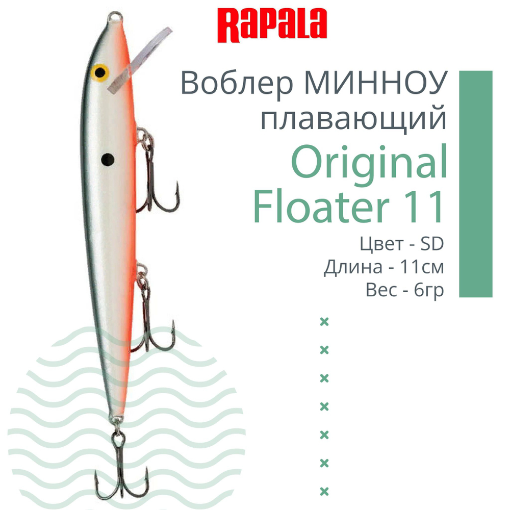 Воблер Original Floater 07, 7см, 4гр, цвет MD, плавающий