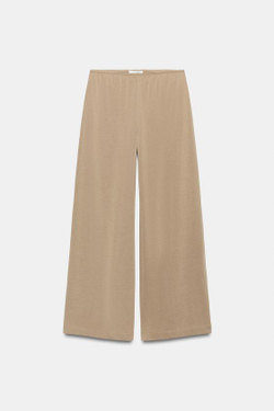 ZARA БРЮКИ ПРЯМОГО КРОЯ ИЗ ЛИОЦЕЛЛА, БЕЖЕВЫЙ