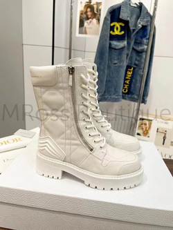 Белые ботинки D-Leader Dior (Диор) люкс класса