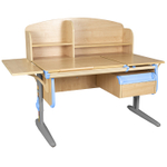 Растущая парта с навесной тумбой, задней и боковой полками Дэми СУТ 25-05-Б1НЗ (1500×880 мм)
