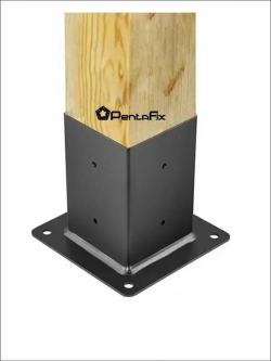 опора бруса 150х150, толщиной 3 мм, окрашенная, коннектор для бруса.