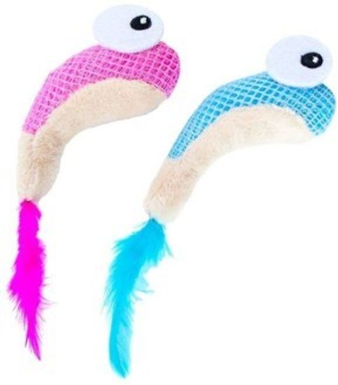 Petstages Игрушка для кошек Dental Креветки 2шт  с кошачьей мятой 7 см