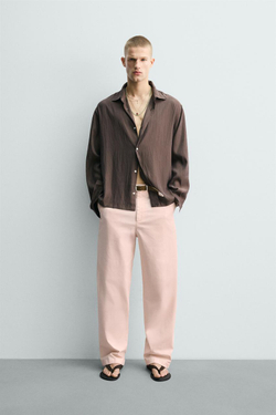 ZARA БРЮКИ ЧИНОС RELAXED FIT, ЦВЕТ РОЗОВОГО ДЕРЕВА