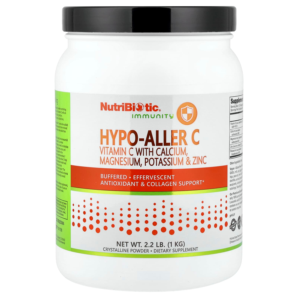 NutriBiotic, Immunity, Hypo-Aller C, витамин C с кальцием, магнием, калием и цинком, 1 кг (2,2 фунта)