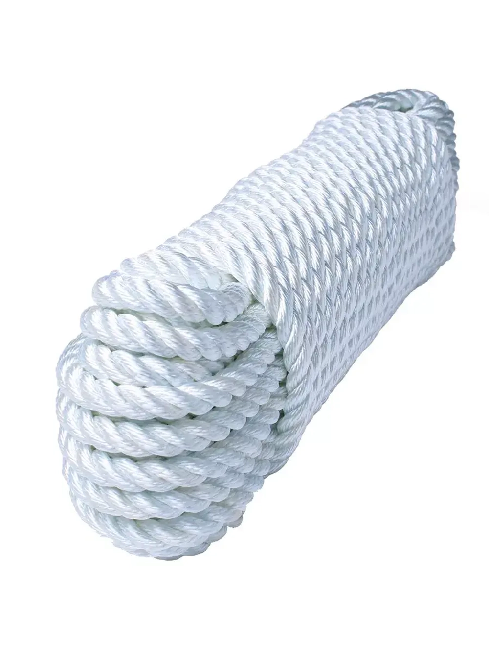 Швартовый трос (канат крученый) Петроканат ШВАРТОВЫЙ 12,0 мм, белый, 2200 кг, 9 м, евромоток