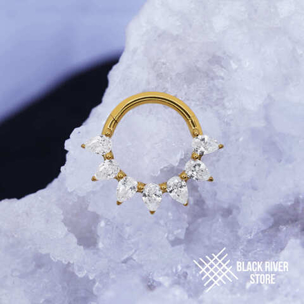 Кликер Pearida Crystal PVD Yellow 1.2мм-