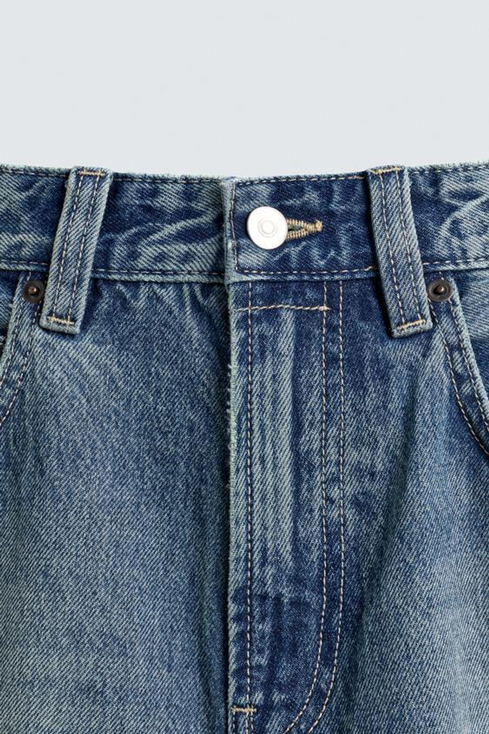 ZARA ДЖИНСЫ BALLOON FIT, ВЫЦВЕТШИЙ СИНИЙ