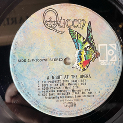 Винтажная виниловая пластинка LP Queen A Night At The Opera (Япония 1975) (Без Оби) Bohemian Rhapsody