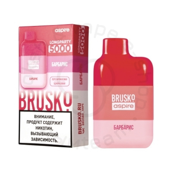 Одноразовая ЭС BRUSKO LONGPARTY 5000 с ароматом барбариса, 20 мг/см3, 9 мл (М)