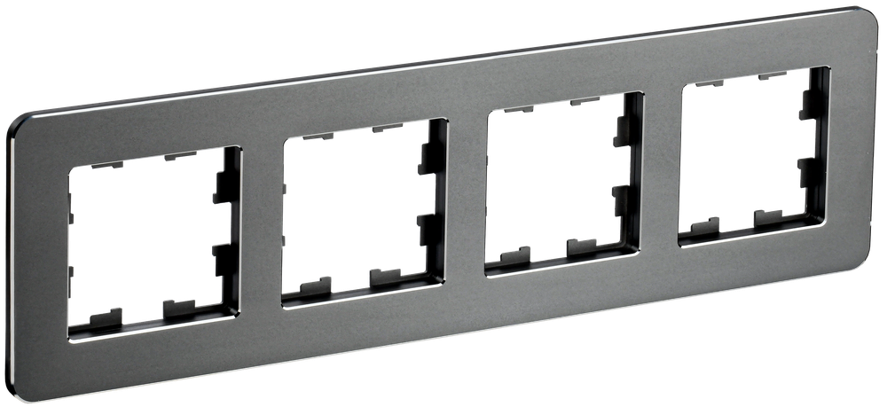 BRITE Рамка 4-местная РУ-4-1-Бр металл титан RE IEK