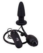 Черная вибропробка с функцией расширения FANNY HILLS SILICONE BUTT PLUG - 11 см. (Цвет: черный)