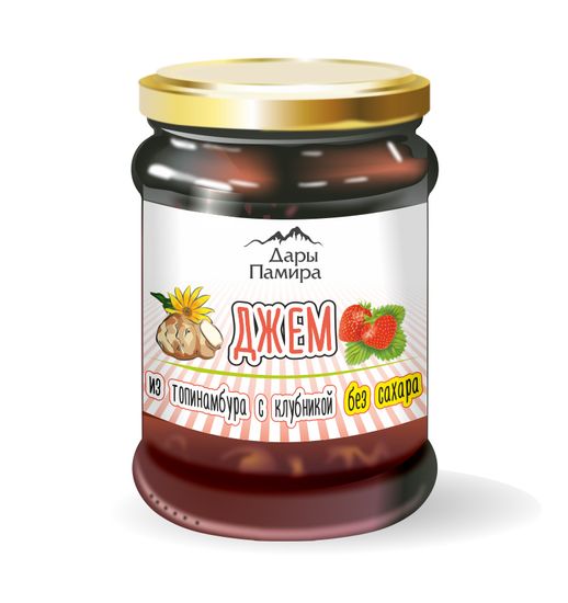 Джем из топинамбура с клубникой, ст/б, 300г.