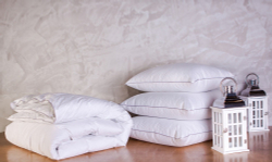 Набор одеяла 200х200 и подушки 68x68 из гусиного пуха German Grass Gray Familie Down