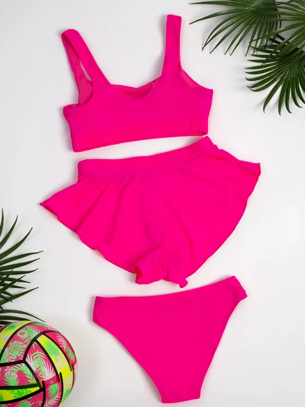 купальник раздельный 3 в 1 Nike спортивный топ с шортами