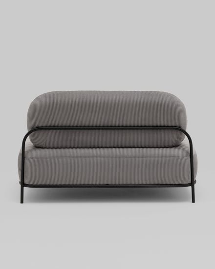 Диван Стоун велюр рельефный светло-серый