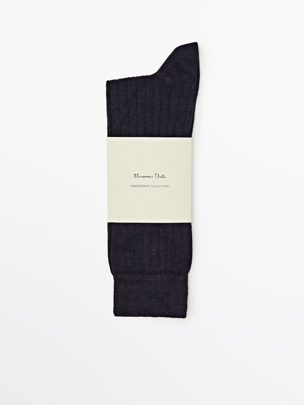 Massimo Dutti Высокие носки в рубчик, темно-синий