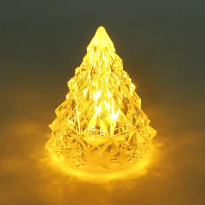 Сувенир с подсветкой «Кристальная ёлочка» 5*6 см, Теплый белый