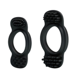 Набор из 2 эрекционных колец с щеточками для наружной стимуляции