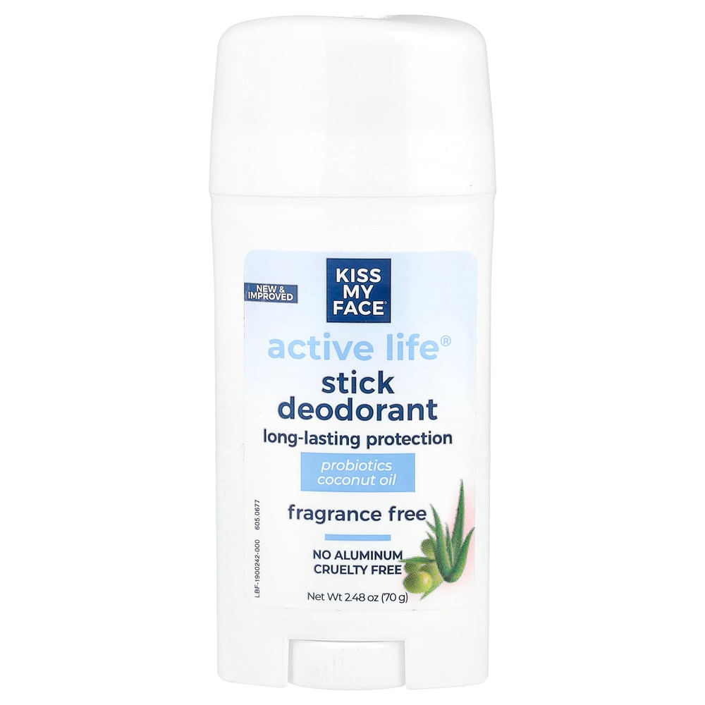 Kiss My Face, Active Life®, дезодорант-стик, без отдушек, 70 г (2,48 унции)