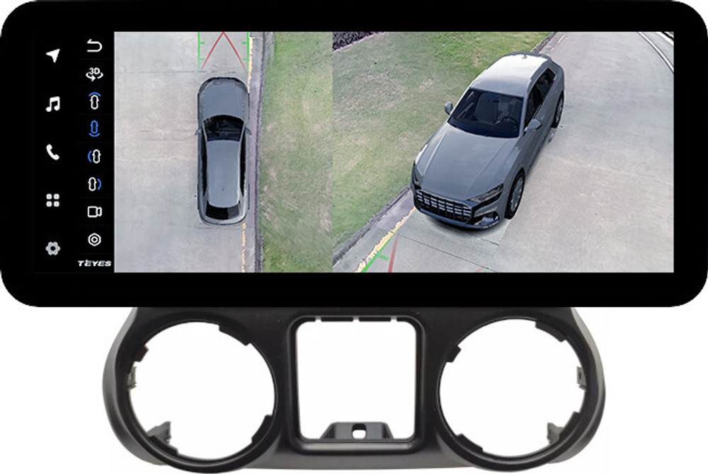 Магнитола для Jeep Wrangler 3 2014-2018 - Teyes LUX ONE 360 монитор 12.3" 2K QLED на Android 10, 6+128Гб, CarPlay, 4G SIM-слот, 4 камеры в комплекте