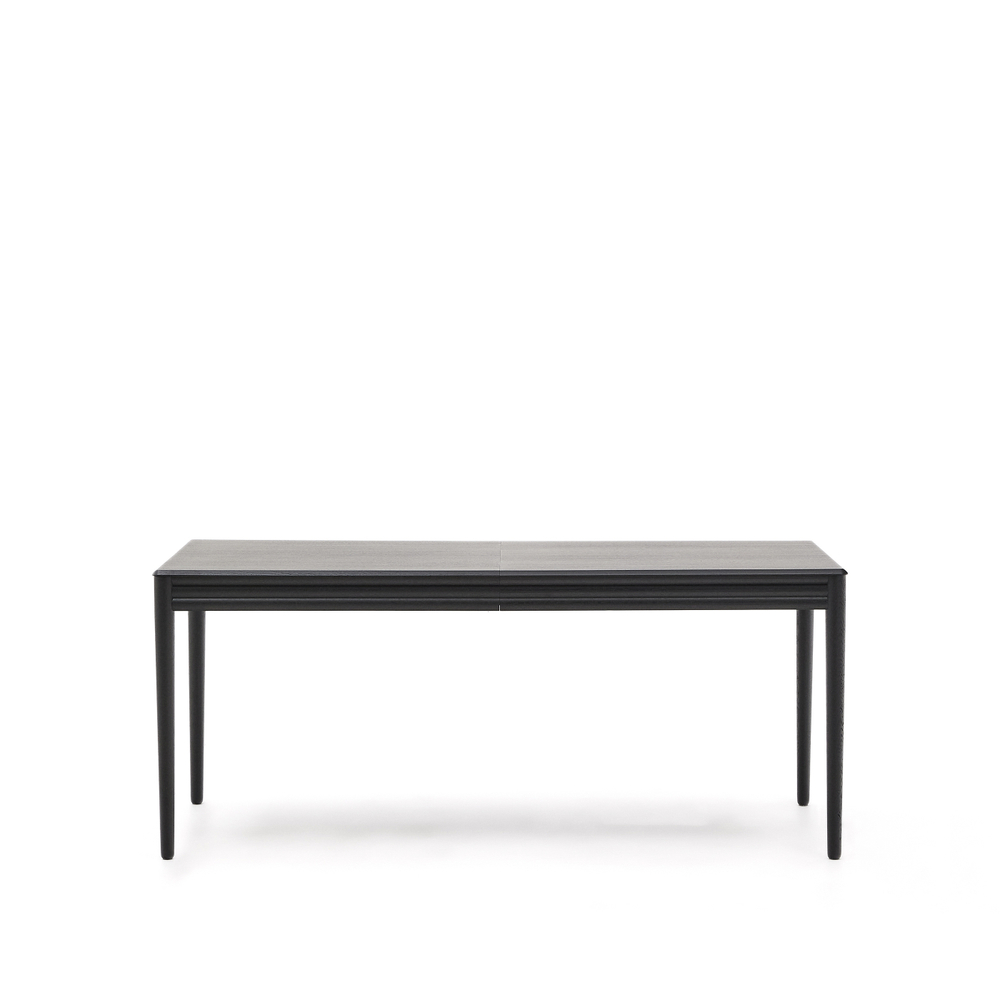 Раздвижной стол Lenon черный из шпона и массива дуба 160(240)x90