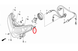 33110-KYJ-901 (33110-KYJ-881). HEADLIGHT UNIT COMP. Headlight Honda CBR250R/RA 2011-2014, CTX700. OEM