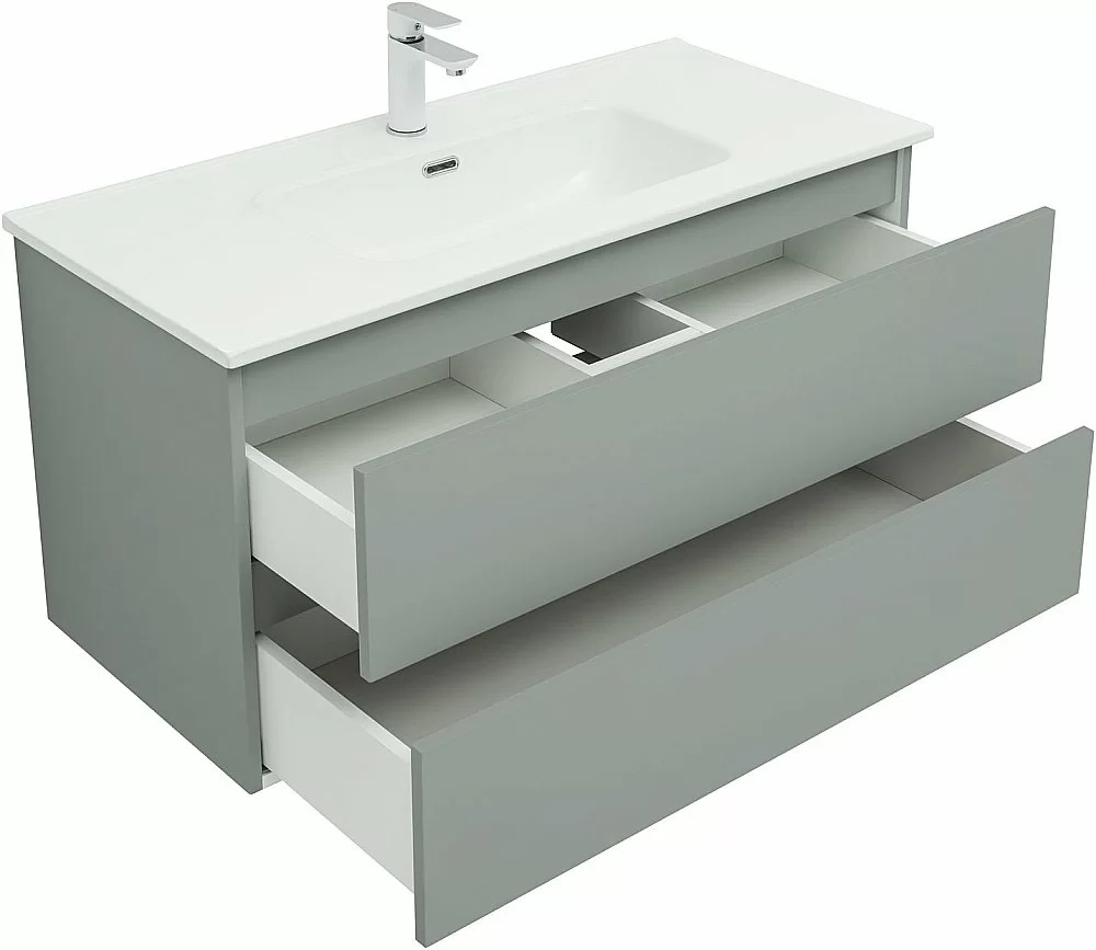 Тумба с раковиной Aquanet Вега 2.0 337957/330426 100 мисти грин