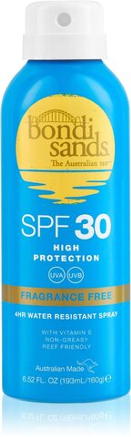 Bondi Sands SPF 30 Fragrance Free - водостойкий спрей для загара /  SPF 30 160  g  / GTIN 810020171044