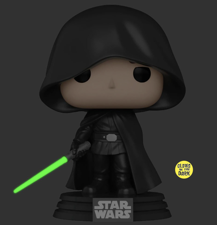Фигурка Funko POP! Bobble Star Wars Mandalorian Luke Skywalker Hooded (светится в темноте) (Exc)