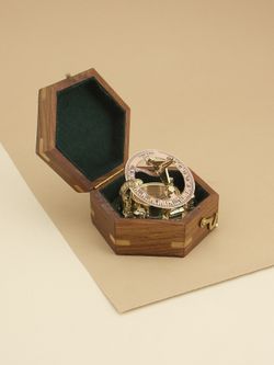 Nautical Морской компас в деревянном футляре