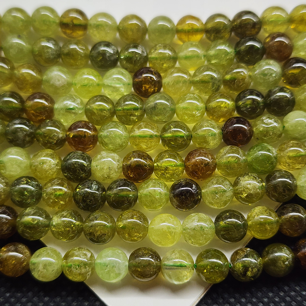 Гранат зелёный (гроссуляр), природный, гладкий шар, 6мм, высокое качество