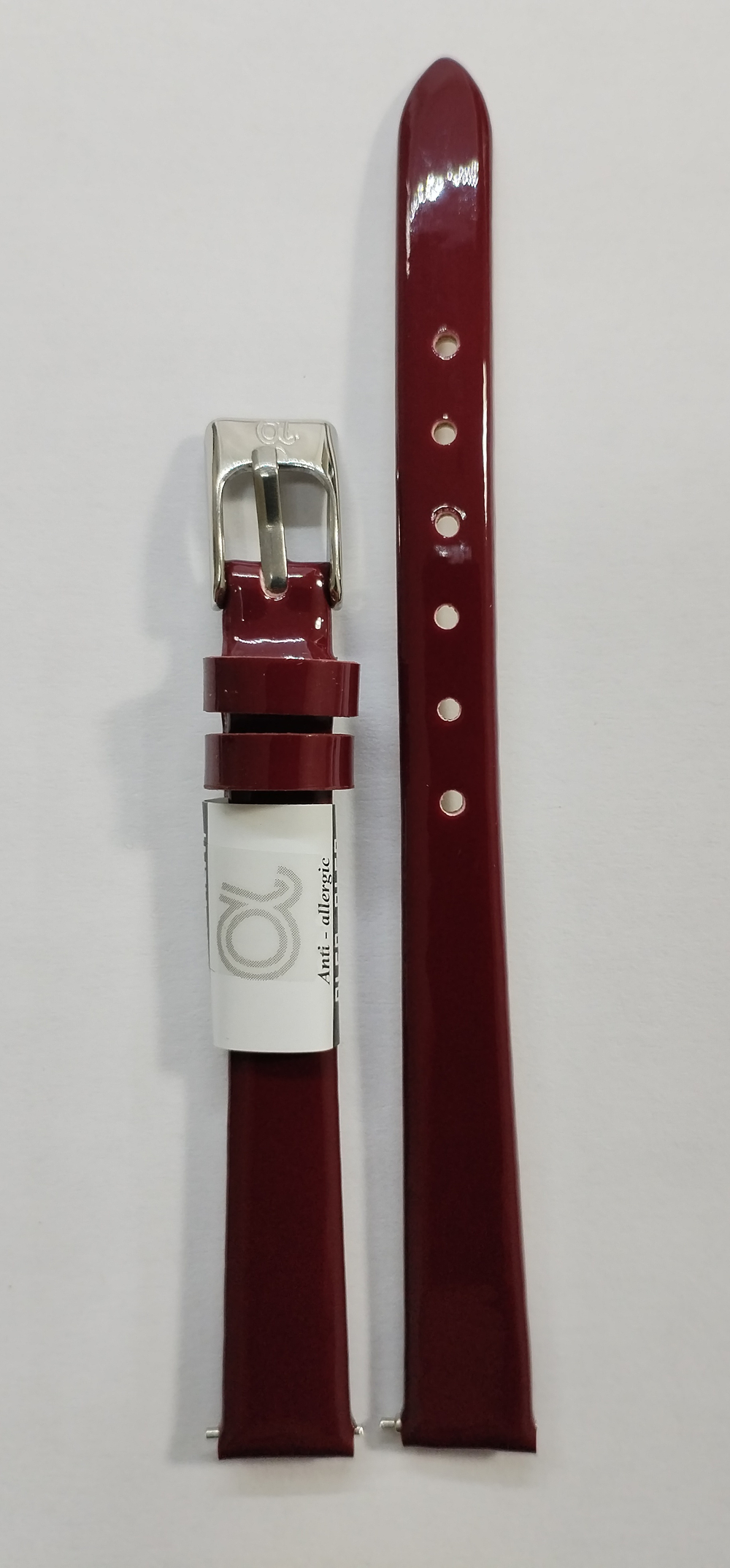 10мм. Ремень кожаный. Гладкий лаковый.