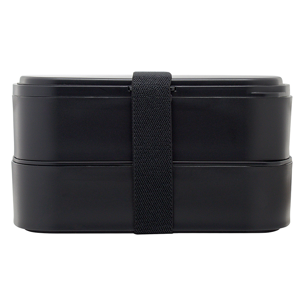 Ланч-бокс с приборами food time, 1 л, черный