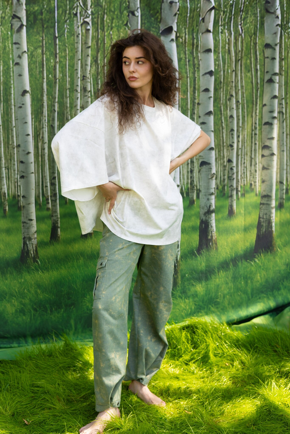 Джинсы Cargo Forest Girl (Light Green)