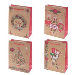 GAEM Пакет подарочный (бумага 210г/м2, блок микс 12шт), L18 W8,5 H24 см, 4в.