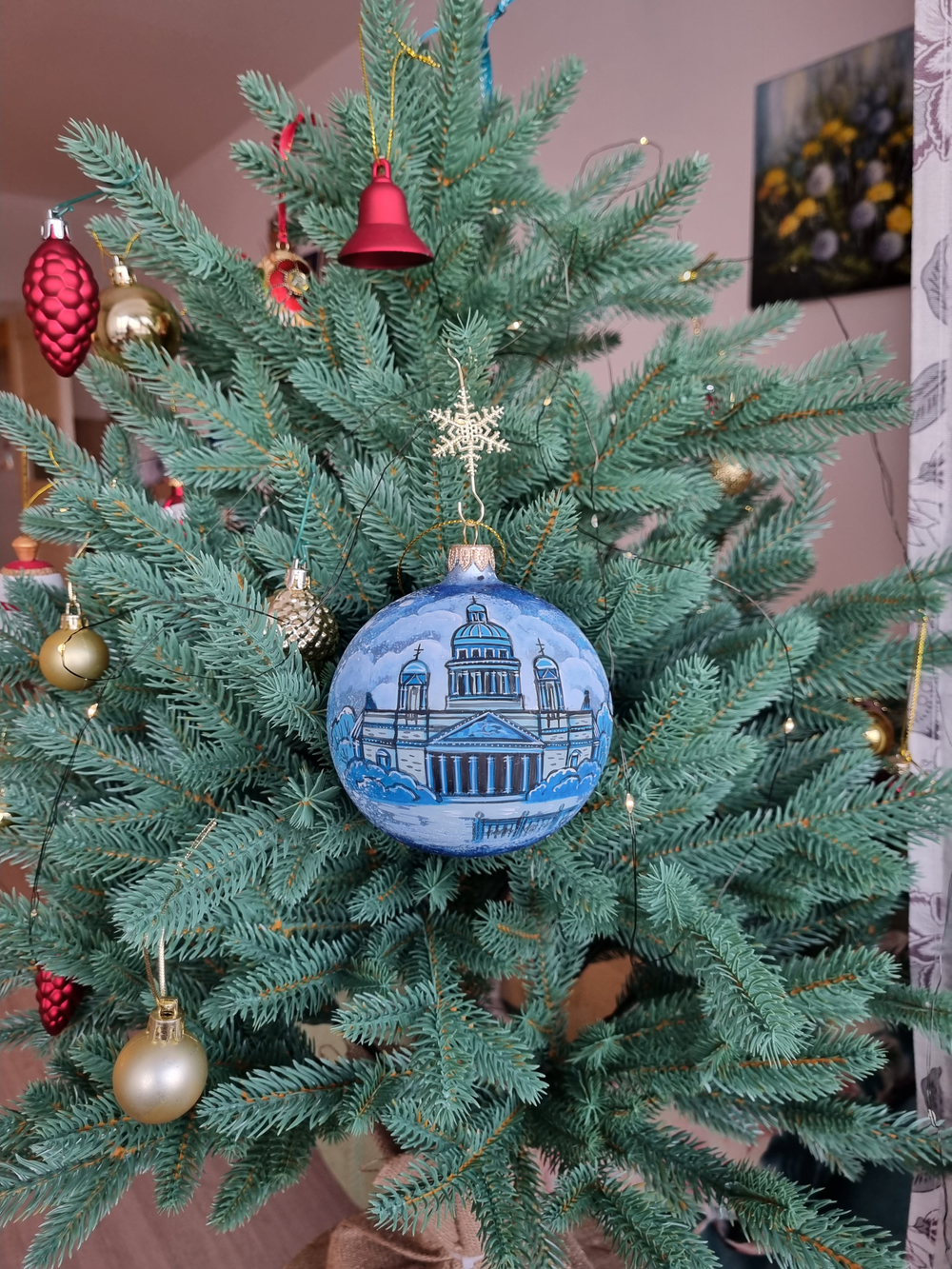 Шар стеклянный "Исакиевский собор",  ручная роспись