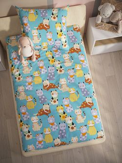 Постельное белье поплин Сказка "Мурлыки" семейное Наволочка 50х70 см 2 шт Простынь на резинке 160x200 см Пододеяльник 145x215 см 2шт