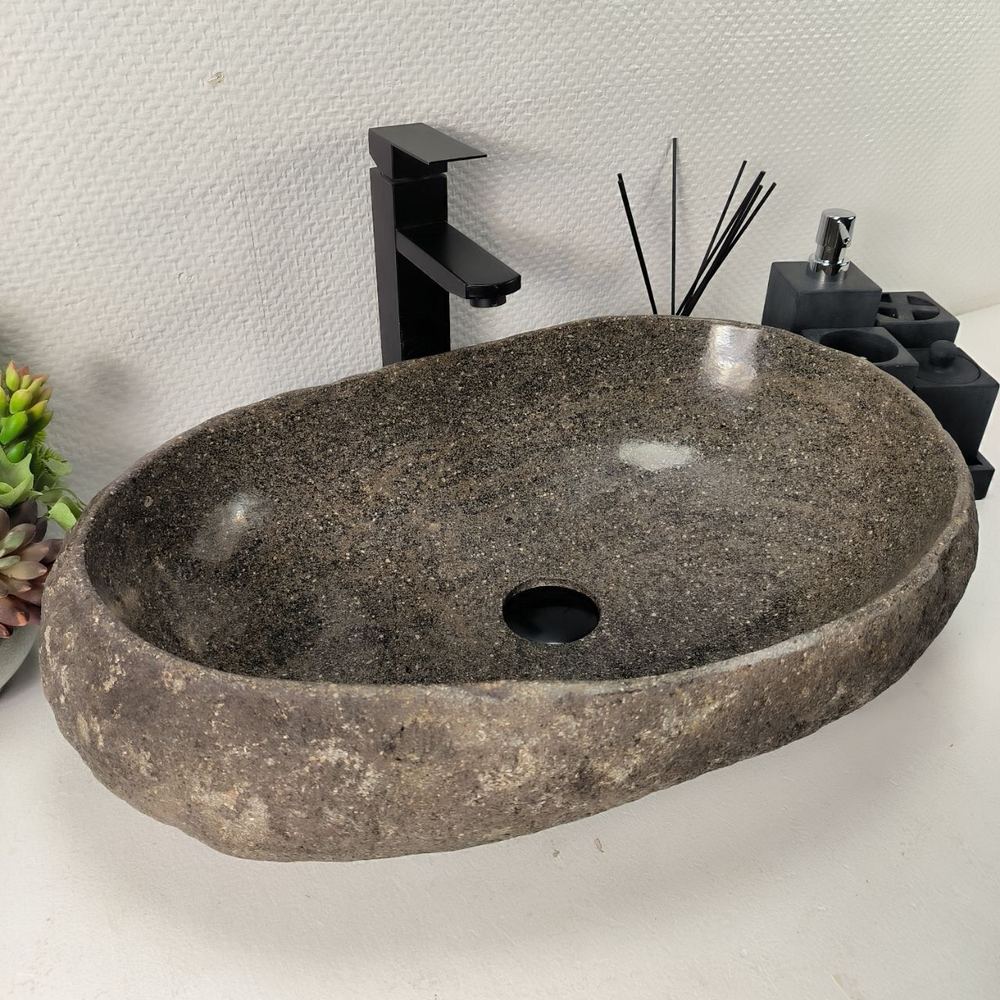Каменная раковина из речного камня RS-04961 (60*39*15) 0862 из натурального камня