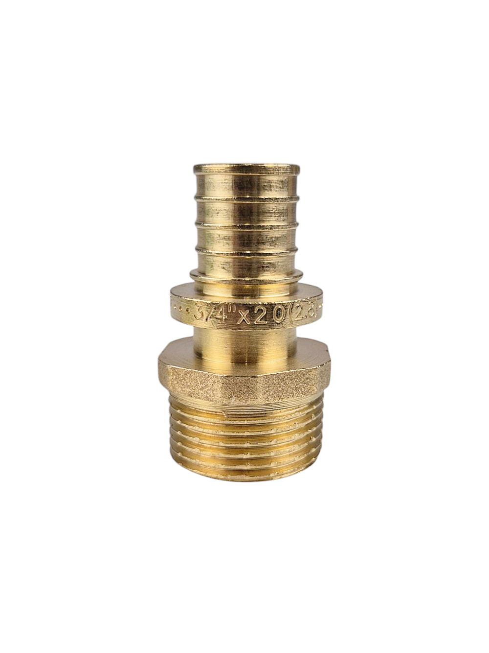 Муфта аксиальная, латунь, наружная резьба,20х3/4", желтый, RTP (200/10)