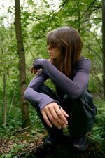 Лонгслив Nothomme Blue Wool Jacquard Mesh T-shirt "Deep Purple" Women's